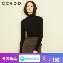 【预售】CCDD2018冬装新品专柜正品时尚修身气质高领打底毛针织衫图片