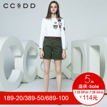 CCDD2018春装新品专柜正品时尚休闲贴布绣长袖圆领衫女套头衫卫衣图片