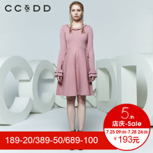 CCDD2018春装新品专柜正品修身显瘦a字连衣裙针织衫女套头毛衫图片