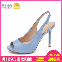 达芙妮杜拉拉系列女鞋 夏季新款性感鱼嘴细超高跟时尚甜美女凉鞋