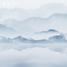 山水 半透屏风图案素材