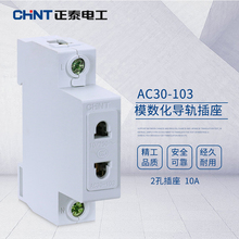 正泰插座模数化导轨插座箱配电AC30-103 二孔二插10A电箱插座220V