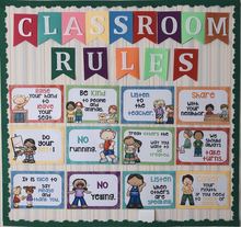 15条教室守则classroom rules幼儿园教室装饰英语海报a4全塑封