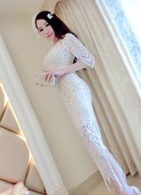 春夏季新款名媛气质包臀开叉度假女装吊带两件套蕾丝连衣裙中长款