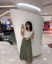 菱形裙女高腰中长款 吾小历WXLSTUDIO 开叉半身裙