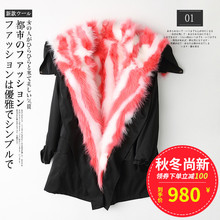 2018冬新款女装白貉子内胆毛派克服中款韩版宽松派克大衣皮草外套图片