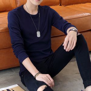 春夏圆领打底小衫修身男士长袖t恤特价半袖纯色秋上衣9.9包邮批发