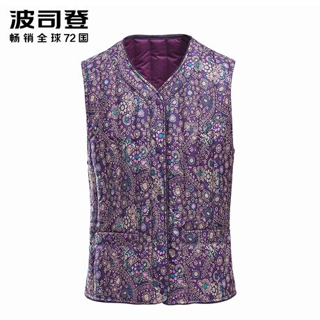 波司登2018秋冬加肥大码女士中老年内穿羽绒马甲B1701604B商品大图