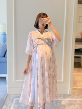 YIN雪儿孕妇装夏季古风汉元素汉服长款碎花夏季仙女裙