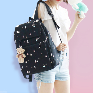 原宿ulzzang森系帆布双肩包