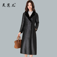 羊皮毛一体大衣女装中长款两面穿2018冬海宁反季皮草外套显瘦清仓图片