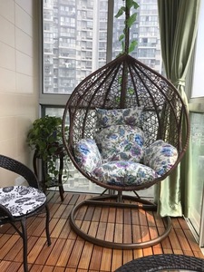 铁艺鸟巢吊椅藤椅吊篮秋千户外室内阳台客厅新款懒人吊床躺椅摇椅