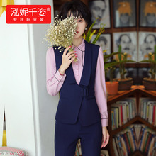2018秋装新款韩版职业装女装西装马甲女黑色西服外套无袖马夹工装图片