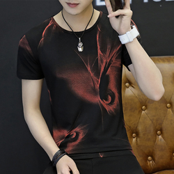 纯棉弹力短衣男衫男士短袖t恤青年丅血帅气夏天薄款男装上衣服土