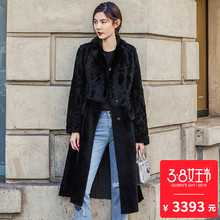 度登堡2017冬季新款羊羔毛皮草皮毛一体外套女装长款羊毛皮大衣图片