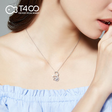 T400小天鹅项链女s925纯银锁骨链小众设计简约镶嵌施华洛世奇锆石