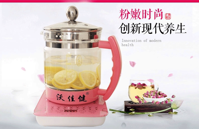 沃佳健养生壶正品 加厚玻璃 电热壶分体保温 煎药煮花茶壶