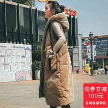 冬装女装2018新款潮韩版东大门时尚中长款连帽马甲款羽绒服女冬季图片