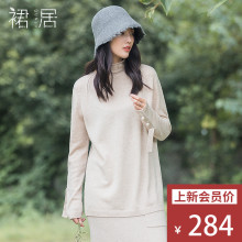 裙居慵懒风羊毛衫女秋季2018新款宽松半高领打底衫女套头毛针织衫图片