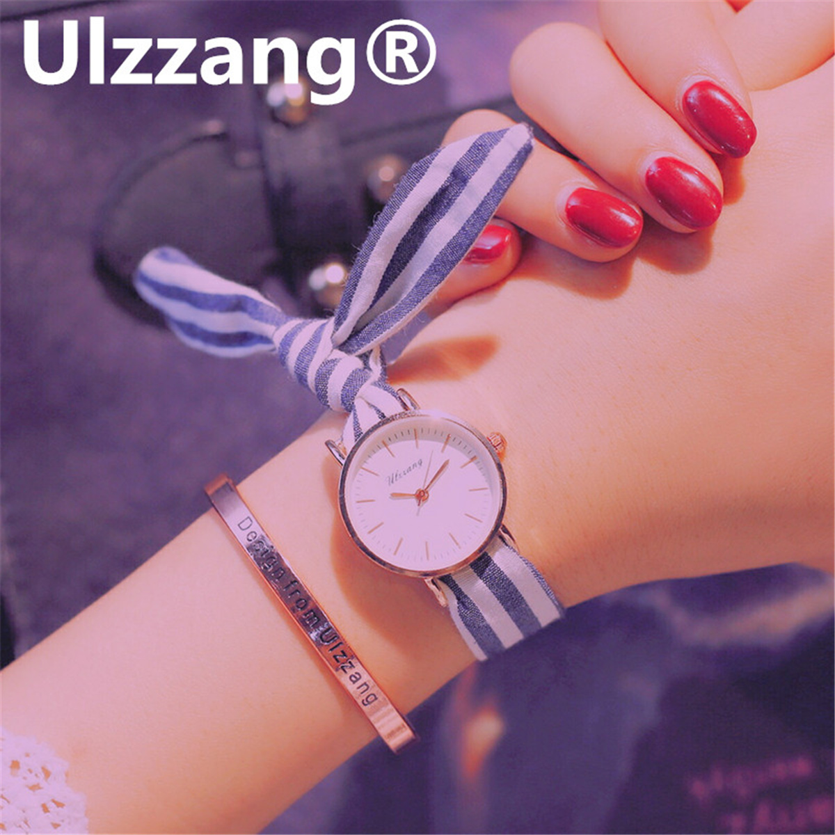 森系条纹布带绑带腕表 ulzzang 系带手表女韩版简约小清新学生潮流 森系条纹布带绑带腕表 ulzzang 系带手表女韩版简约小清新学生潮流