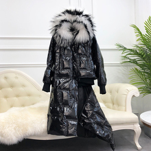皮草羽绒服女外套中长款2018韩版个性秋冬女装貉子毛毛派克服大衣图片