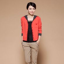 2014秋装新品韩版百搭修身开衫带帽小外套 短款 休闲 女装 毛衣女