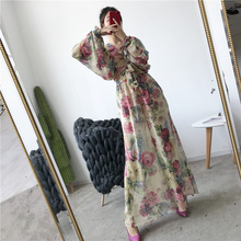 印花深V领气质优雅印花半身裙 深V褶皱边连体裤 STUDIO