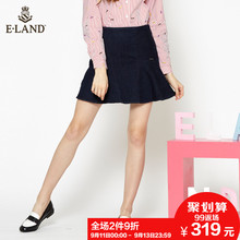 2件9折|ELAND女装韩版简约拼接优雅鱼尾后拉链牛仔裙裤半身短裙女图片
