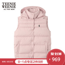 TeenieWeenie小熊2018秋冬新款女装无袖纯色连帽韩版加厚羽绒服图片