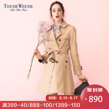 Teenie Weenie小熊2018春装新款女装中长款风衣外套TTJT81204A图片