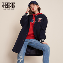 Teenie Weenie小熊2018冬新品女装中长款毛呢外套TTJW88V09N图片