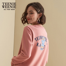 Teenie Weenie小熊2018秋冬新款韩版女装刺绣印花bf长袖套头卫衣图片