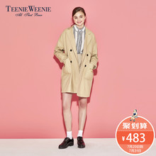 Teenie Weenie小熊夏季女装V型翻领双排扣风衣外套TTJK72309B图片