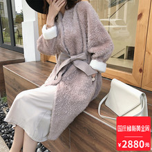 羊剪绒大衣女装韩版显瘦皮毛一体皮草外套女2018新款冬 中长款图片