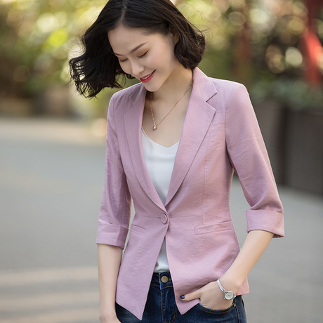 新款韩版西装外套女工装春秋OL气质女装西服上衣时尚小西装工作服商品大图
