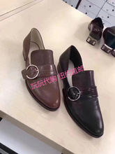 现货 阮阮正品 圣诞折扣真皮皮扣平底鞋 Ninewest玖熙冬季新款