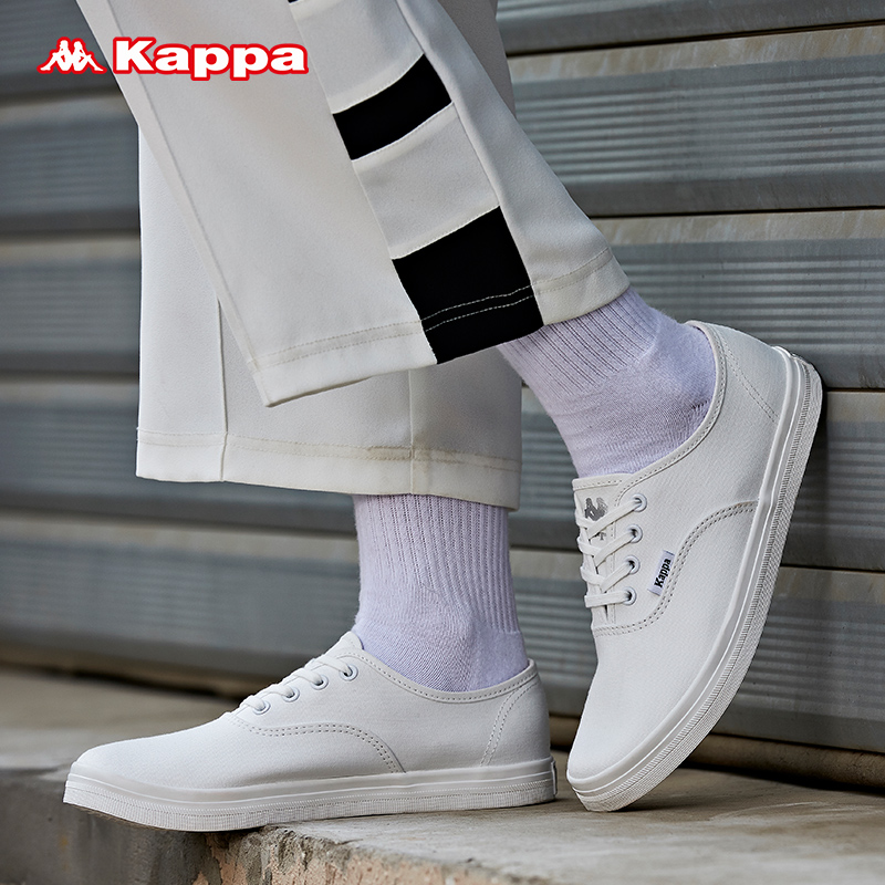 KAPPA卡帕情侣男女休闲板鞋帆布小白鞋低帮新款平底鞋|K0925CC21D