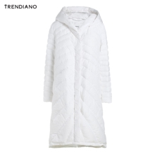 TRENDIANO女装冬装长款纯色连帽羽绒服外套大衣WHC4333760图片