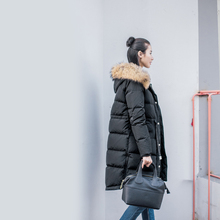 8.14CLOUDSPACE女装冬装韩版休闲连帽羽绒服女中长款图片