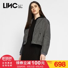 LINC金羽杰2018秋装新款钉珠95绒轻薄羽绒服女夹克短款薄8323170图片