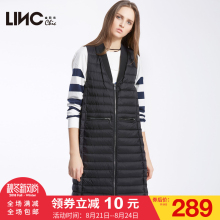 LINC/金羽杰2017新款开领羽绒马甲女中长款羽绒服百搭休闲7171102图片