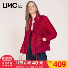 LINC/金羽杰秋冬新款时尚下摆花边轻薄羽绒服女短款韩版外套潮图片