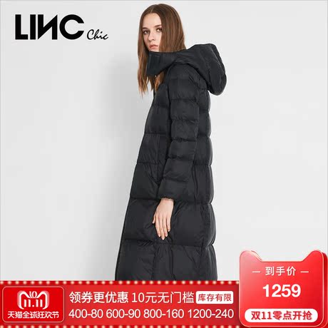 金羽杰2018冬季新款街头超长双面穿连帽羽绒服女加厚外套8424404商品大图