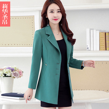 2018秋装新款中长款女西装休闲西服韩版外套风衣修身大码女装上衣