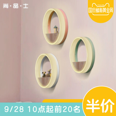 现代简约创意个性过道墙壁灯客厅书房卧室床头灯北欧实木圆形壁灯