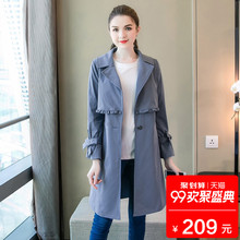 奢姿大码女装2018新款秋装胖mm洋气减龄显瘦中长款风衣开衫外套潮图片