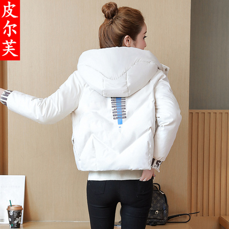 羽绒棉服2018新款冬季女装加厚短款外套时尚棉袄保暖休闲连帽棉衣商品大图