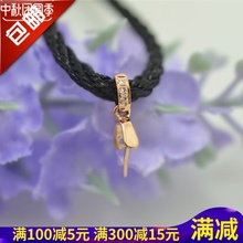 玫瑰金吊坠扣翡翠水晶夹扣 项链扣简约单排镶钻款 纯18K金扣头 正品