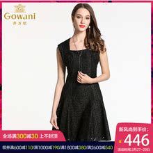 乔万尼品牌女装夏季清仓真丝黑色收腰无袖桑蚕丝连衣裙女夏中长款图片