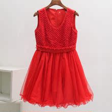 精美钉珠洋气蓬蓬背心裙 专柜撤柜剪标礼服晚装 新品 D系列春秋装
